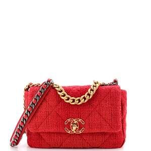 Chanel 19 Flap Bag Quilted Tweed Medium #231119C48B